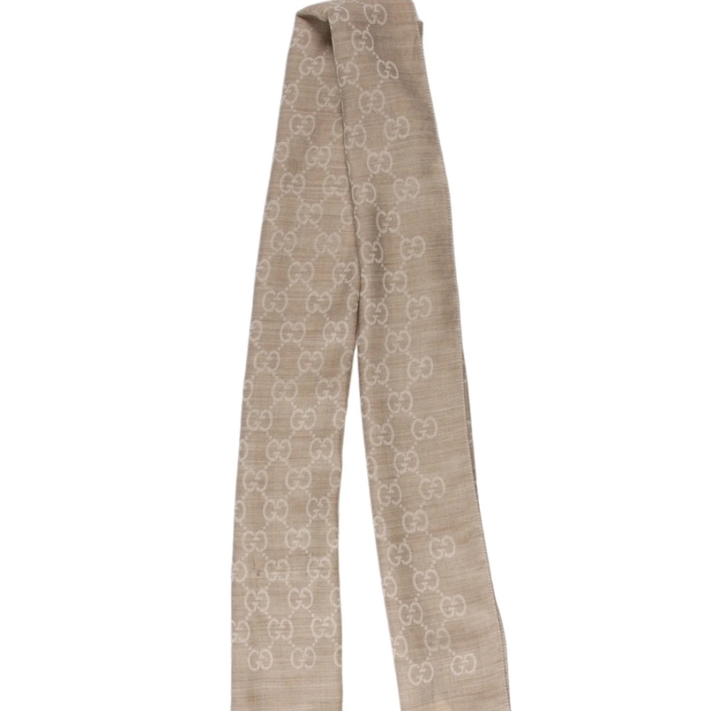 GUCCI Wool GG Logo Scarf